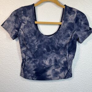 Lululemon Top Women 6 Diamond Dye Align Tee Nulu Cropped Tee Gym Yoga Active